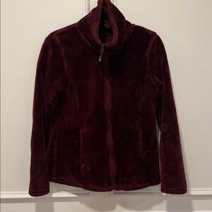 32 Degrees Heat Burgundy Fleece Jacket Size S Full Zip Soft Plush